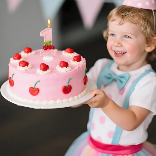 Cherry Number Birthday Cake Candle - Perfect for Parties & Celebrations