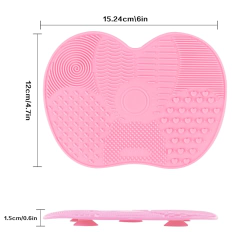 2 Pcs Silicone Makeup Brush Cleaner Mat with Suction Cup