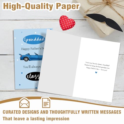 Funny Retro Car Father's Day Card for Grandad - Classic Design