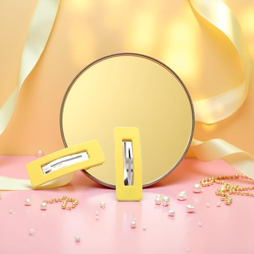 Myuiao Yellow Matte Square Hair Clips Set for Women and Girls