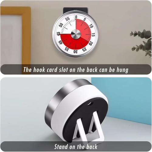 Visual Kitchen Timer - Magnetic Stainless Steel Countdown Timer for Cooking & Study
