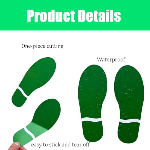 30 Pairs Colorful Footprint Stickers Decals - 7" Directional Markers