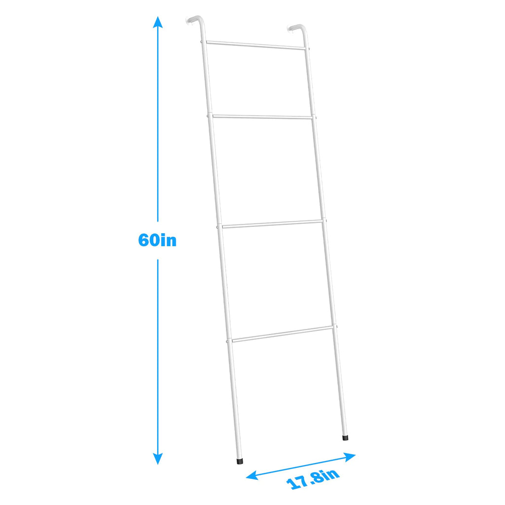 ABQ Blanket Ladder Outdoor Towel Rack for Pool, Decorative Metal Holder for The Living Room Bathroom, White