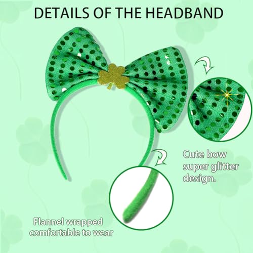 St. Patrick's Day Shamrock Headband Green Clover Irish Hair Accessory