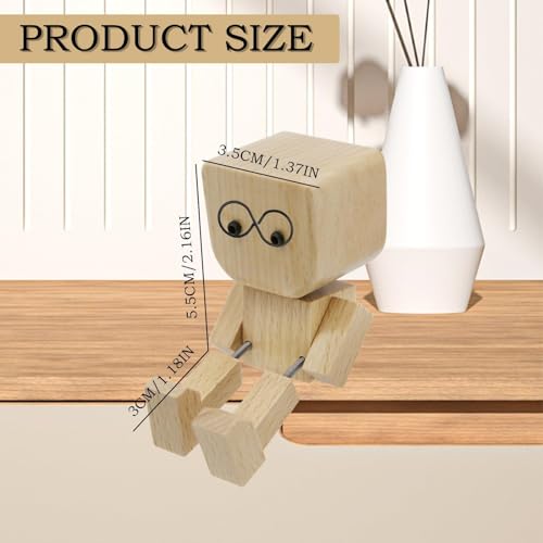 CANIPHA Wooden Rocking Car Ornament with Magnetic Expressions