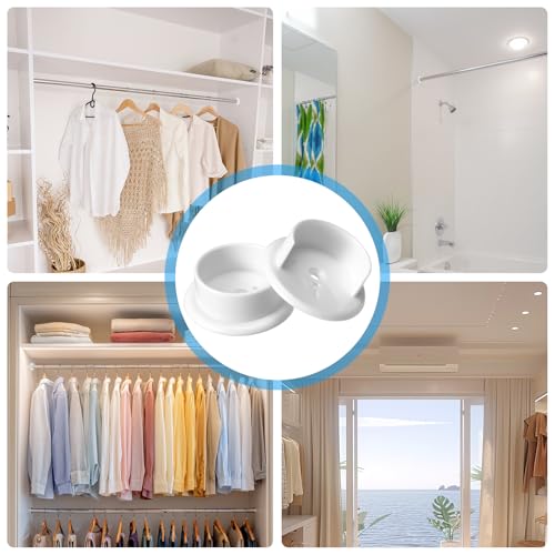 Closet Rod Holders for 1-3/8 Inch Rods, 6-Pack Plastic Brackets with Screws