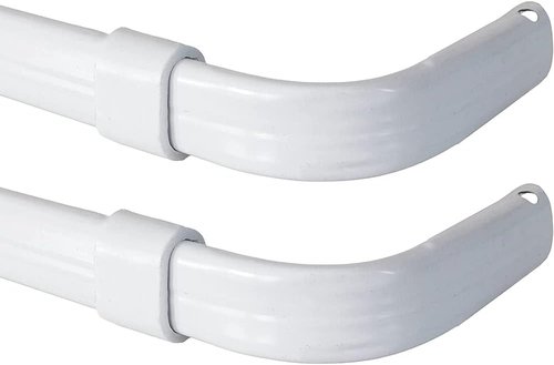 Blu-Pier Tech Heavy Duty Curtain Rod - Adjustable 28 to 48-Inch Width, White | Pack of 2 with Hardware Included