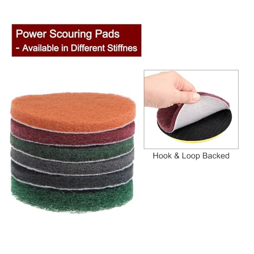 HARFINGTON 4-Inch Power Scrubbing Pads - 8pcs Scouring Set for Kitchen & Bathroom Cleaning