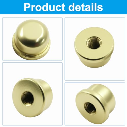 Moicstiy 8 Pcs 1/4-27 Lamp Finial Caps 1/2 Inch Gold Shade Knobs