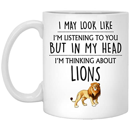 Funny Lion Coffee Mug 11oz - Cute Animal Ceramic Cup for Lion Lovers