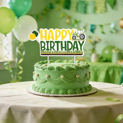 Farm Tractor Birthday Cake Topper for Kids Party Decorations