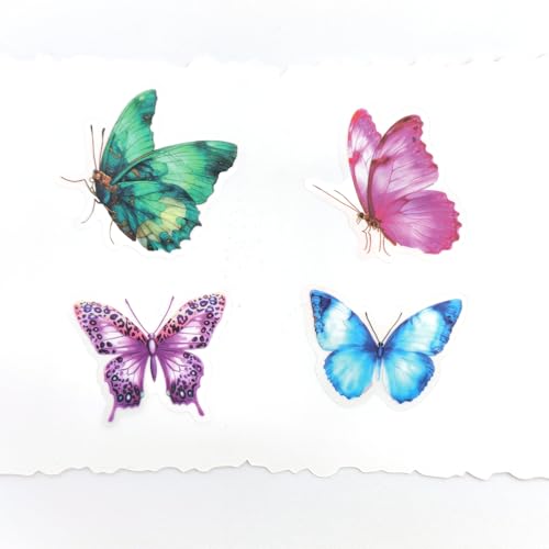 Colorful Butterfly Stickers - 56 Waterproof Transparent PET
