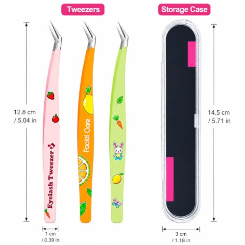 Arvakr Precision Slant Tip Eyelash Tweezers for Extensions and Nail Art