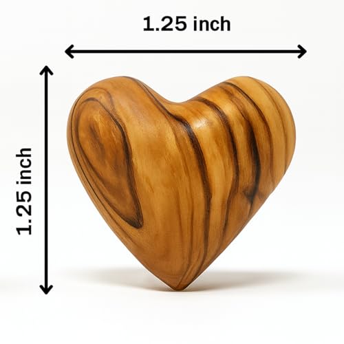 Zuluf 1.25" Olive Wood Pocket Heart – Hand Carved Wooden Fidget Keepsake