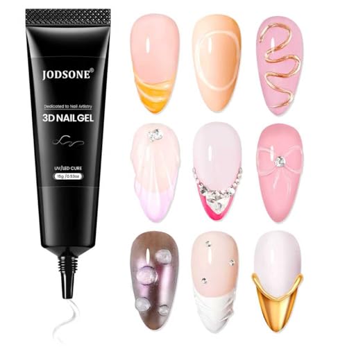 JODSONE Clear 3D Nail Sculpting Gel - 15g No Wipe Texture Molding Gel