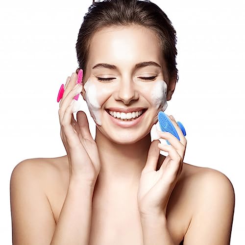 MR LION Silicone Facial Cleansing Brush 4 Pack - Soft Face Scrubber & Exfoliator for Deep Pore Cleansing and Blackhead Removal