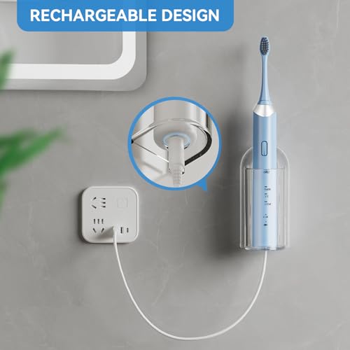 MOPMS Wall-Mounted Electric Toothbrush Holder - Clear, 2-Pack