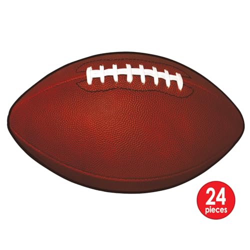 Beistle 24 Football Cutouts for Game Day Party Decorations - 11" x 18"
