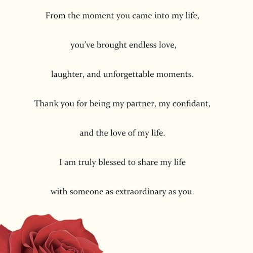 Elegant Rose Birthday Card for Wife with Starry Finish - 5.6 x 8.1"