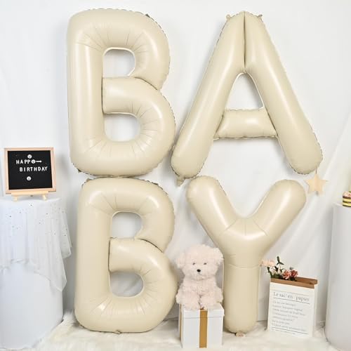 Dagelar 40 Inch Cream Letter A Foil Balloon Beige Party Decoration