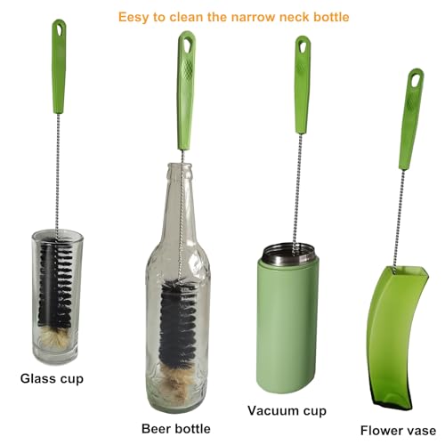 Dokpod 16.5" Long Handle Bottle Brush for Narrow Bottles & Feeders - Black 1 Pack
