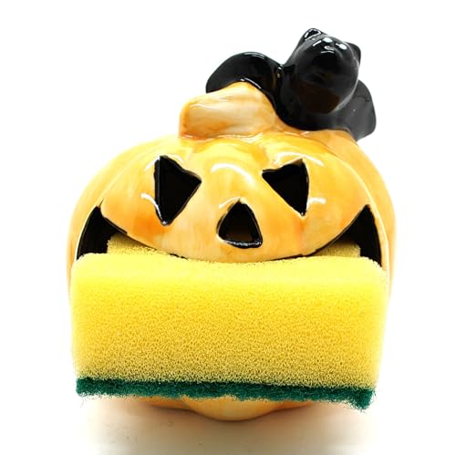 Ceramic Pumpkin Sponge Holder - Cute Kitchen & Bathroom Decor