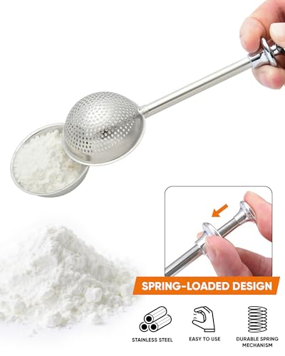 Vosturdy One-Handed Flour Duster - Stainless Steel Baking Tool