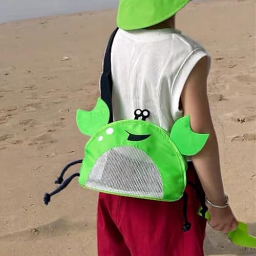 Kids Crab-Shaped Mesh Beach Bag with Adjustable Strap
