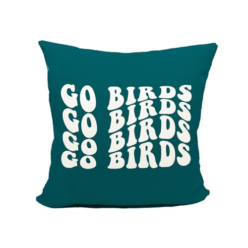 Go Birds Football Pillow Cover - Dark Green 18x18 Throw Pillow