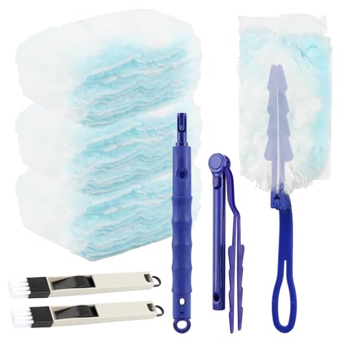 30 Count Blue Duster Refills Kit for Swiffer Duster - Includes 2 Handles & 2 Mini Brushes