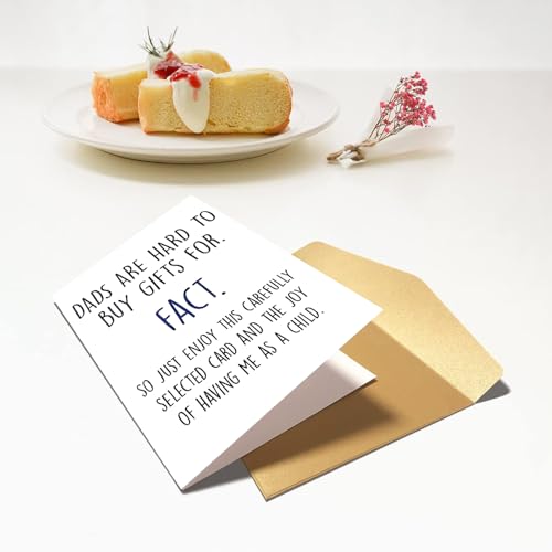 Funny Father's Day Card for Dad with Gold Envelope - 5x7