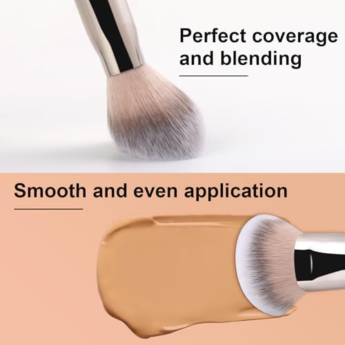 TEOYALL Domed Foundation Brush - Soft Synthetic Blending & Buffing Brush