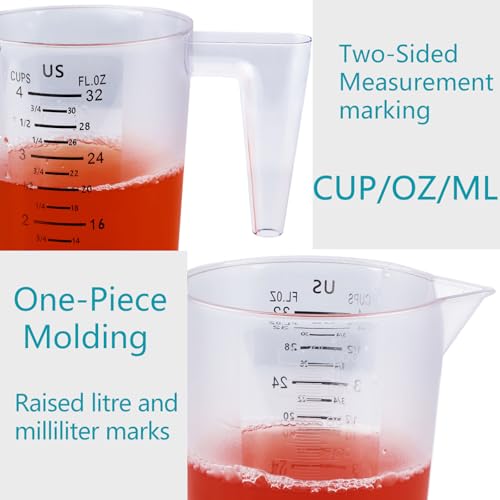 DOTINGHUX 4 Cup Measuring Pitcher, 32 Oz Durable Food-Grade Liquid Measure