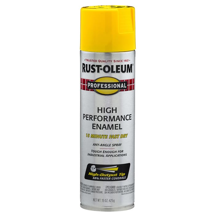 Rust-Oleum Professional Gloss Safety Yellow Spray Paint - 15 oz (Pack of 6)