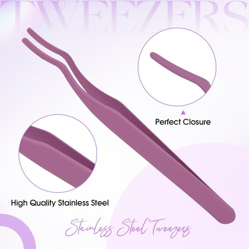 WENDY LASHES Professional Eyelash Extension Tweezers Dark Purple