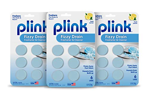 Plink Fizzy Drain Freshener - Lemon Scent, Pack of 3 (18 Count)