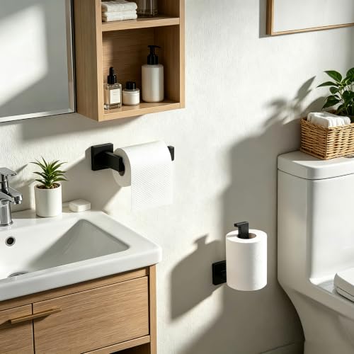 JOPOFI Matte Black Toilet Paper Holder - Modern Design, 1 pcs