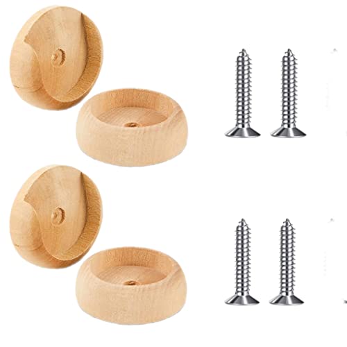 Wooden Closet Pole Sockets Set for 1-3/8" Rods - Solid Wood Holders