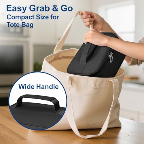 Bagseri Black Small Insulated Lunch Bag with Ice Pack - 4L