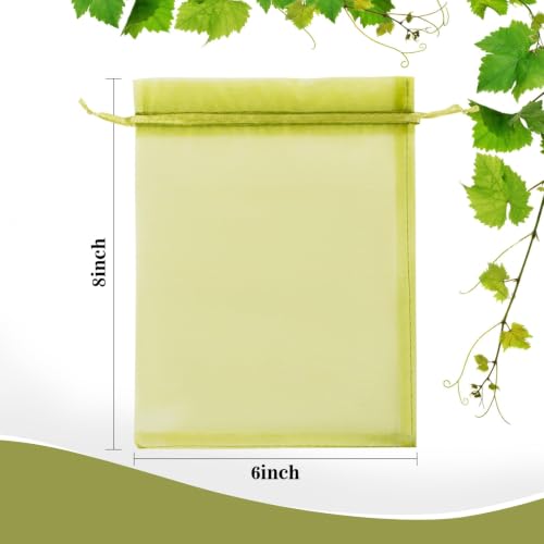 Sukh 6"x8" Fruit Protection Bags - 50 Pack Organza Mesh Netting Covers