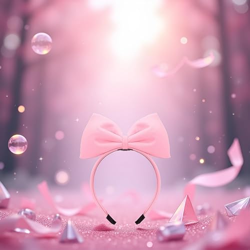 Pink Bow Headband Sweet Bowknot Hair Hoop for Women and Girls