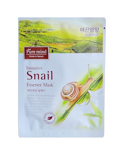 Ahglow Snail Essence Face Masks 4-Pack Moisturizing Korean Skincare