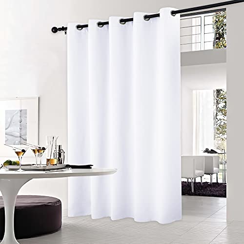 NICETOWN Extra Wide White Sliding Door Curtain, 70x95 Inches