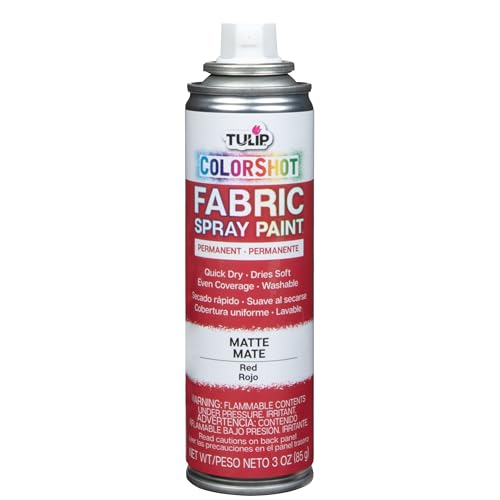 TULIP ColorShot Fabric Spray Paint - Red, 3 oz, Matte, Washable & Quick-Drying