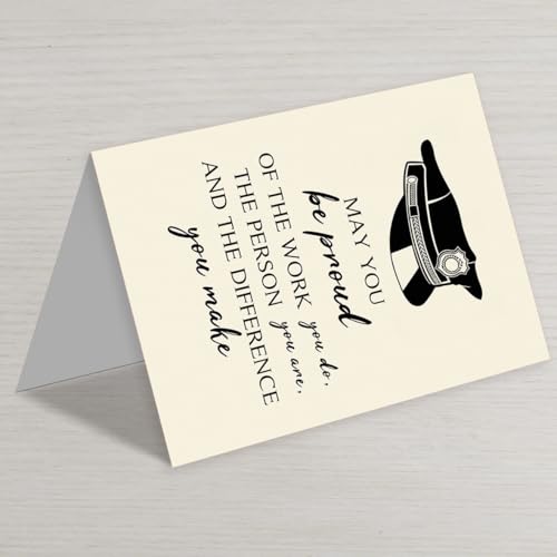 Police Officer Appreciation Card BT-186 with Kraft Envelope & Gold Seal