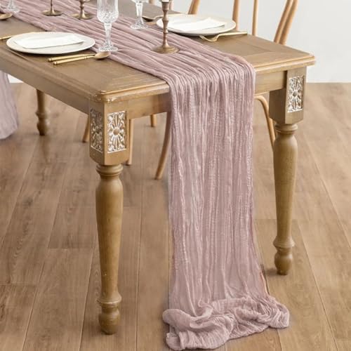 Dusty Pink Cheesecloth Table Runner - 21x120 Inches for Events