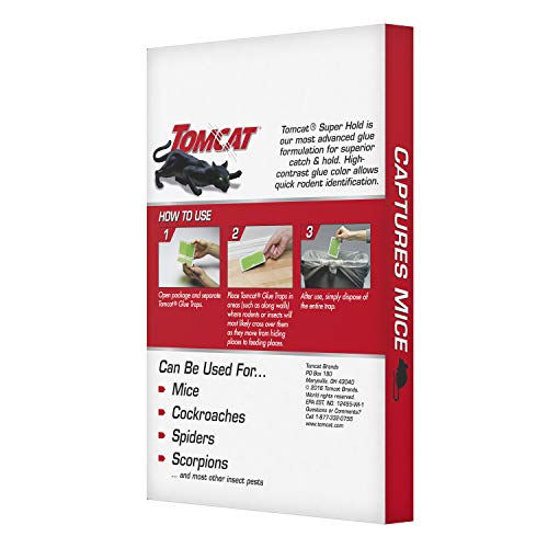 Tomcat Super Hold Mouse Glue Traps, 8-Pack - Non-Toxic Pest Control
