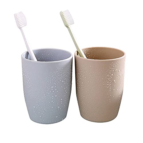 ALINNA Reusable Bathroom Tumbler Cup Set - 400ml Wheat Straw (3 Pack)