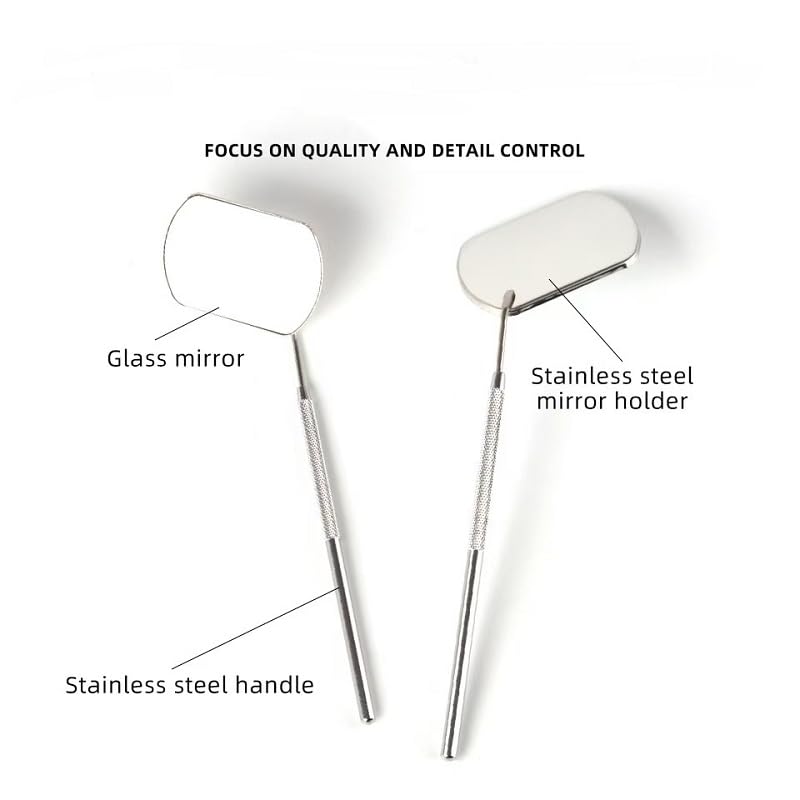 Yimart Stainless Steel Eyelash Extension Mirror with Detachable Long Handle