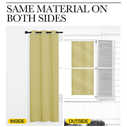 NICETOWN Thermal Insulated Room Darkening Curtains, Paler Yellow, 2 Panels, 60"x84"